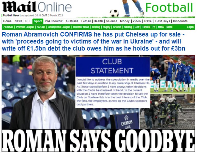 Tỉ phú Roman Abramovich rao bán Chelsea, định giá 3 tỉ bảng - Ảnh 3.