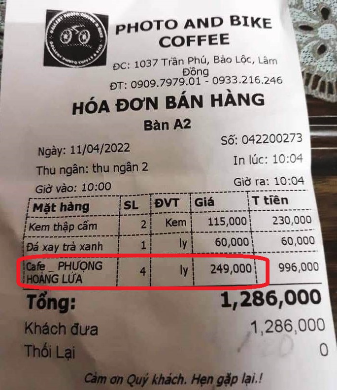 Chủ quán nói gì khi bị tố bán ly cà phê đắt nhất Việt Nam? - Ảnh 1.