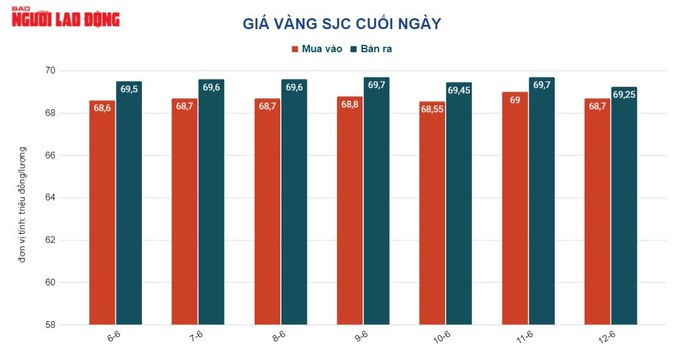 Giá vàng hôm nay 13-6: Vàng SJC lao dốc - Ảnh 2.