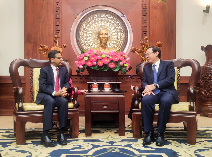 Bí thư Thành ủy TP HCM tiếp Đại sứ Ấn Độ tại Việt Nam - Ảnh 1.