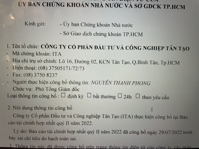 Tân Tạo đính chính số tiền tạm ứng cho bà Đặng Thị Hoàng Yến - Ảnh 1. Tân Tạo đính chính số tiền tạm ứng cho bà Đặng Thị Hoàng Yến - Ảnh 1.