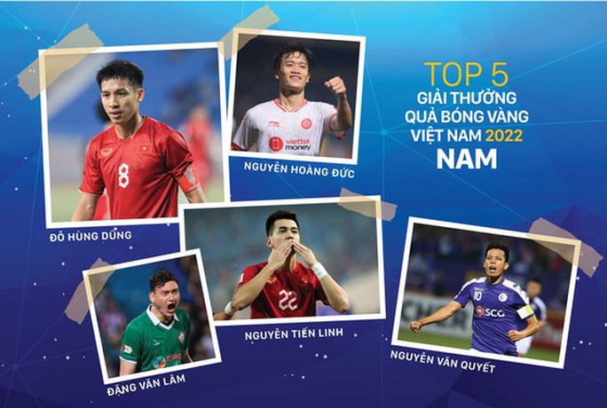 Lộ tốp 5 ứng viên danh hiệu Quả bóng Vàng Việt Nam 2022