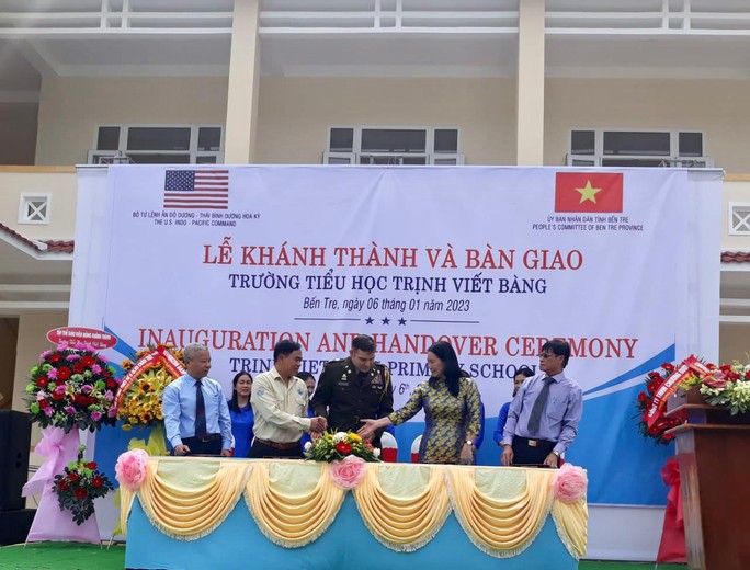 Mỹ xây trường tiểu học Trịnh Viết Bàng tặng tỉnh Bến Tre - Ảnh 3.