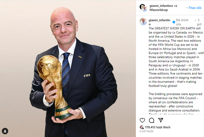 Chủ tịch FIFA xác nhận World Cup 2034 sẽ diễn ra ở Ả Rập Saudi - Ảnh 1.