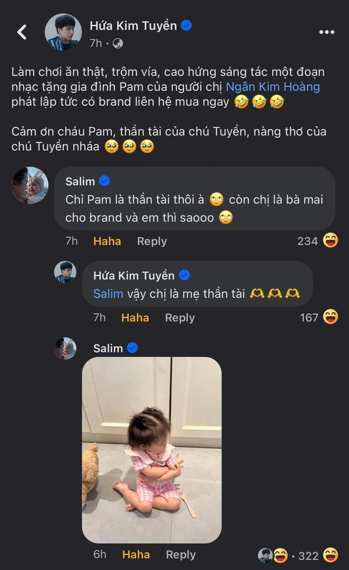 Pam nhà Salim được Hứa Kim Tuyền sáng tác riêng một bài hát - Ảnh 4. Pam nhà Salim được Hứa Kim Tuyền sáng tác riêng một bài hát - Ảnh 4.