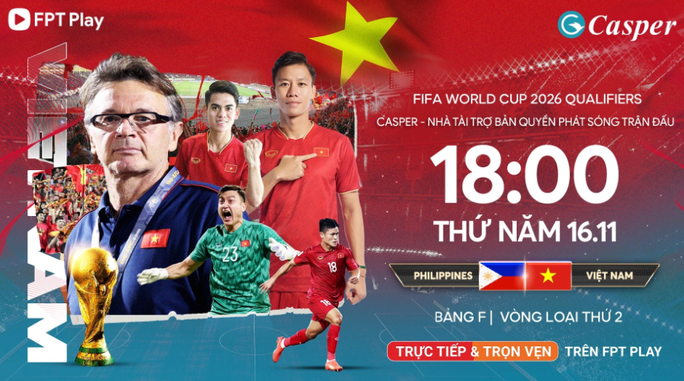 FPT Play phát trực tiếp trận ra quân vòng loại World Cup 2026 của tuyển Việt Nam - Ảnh 1.