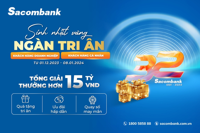 Sacombank tri ân khách hàng mừng sinh nhật lần thứ 32 - Ảnh 1.