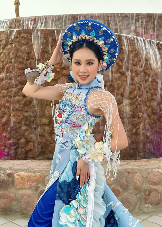 Nữ sinh 14 tuổi đại diện của Việt Nam đăng quang Á hậu Miss Eco Teen tại Ai Cập - Ảnh 3.