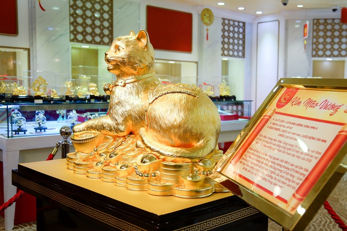 Cận cảnh tượng mèo bằng vàng 9999 khổng lồ nặng 48 kg - Ảnh 7.