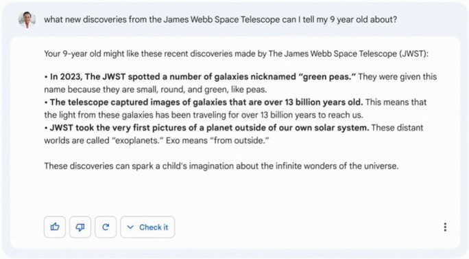 Chatbot Bard của Google trả lời sai câu hỏi về thiên văn học - Ảnh 1.