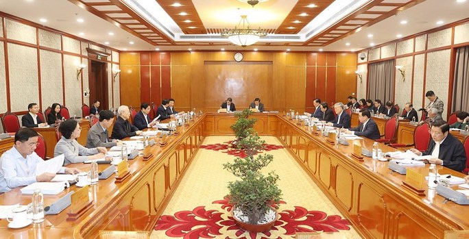 Những hình ảnh Tổng Bí thư Nguyễn Phú Trọng chủ trì họp Bộ Chính trị, Ban Bí thư - Ảnh 1.