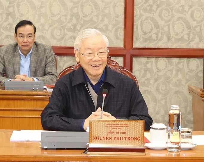 Những hình ảnh Tổng Bí thư Nguyễn Phú Trọng chủ trì họp Bộ Chính trị, Ban Bí thư - Ảnh 2.