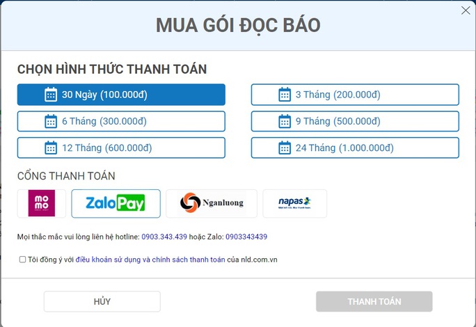 GIỚI THIỆU CỔNG THU PHÍ ĐỌC BÁO “DÀNH CHO BẠN ĐỌC VIP” - Ảnh 1.