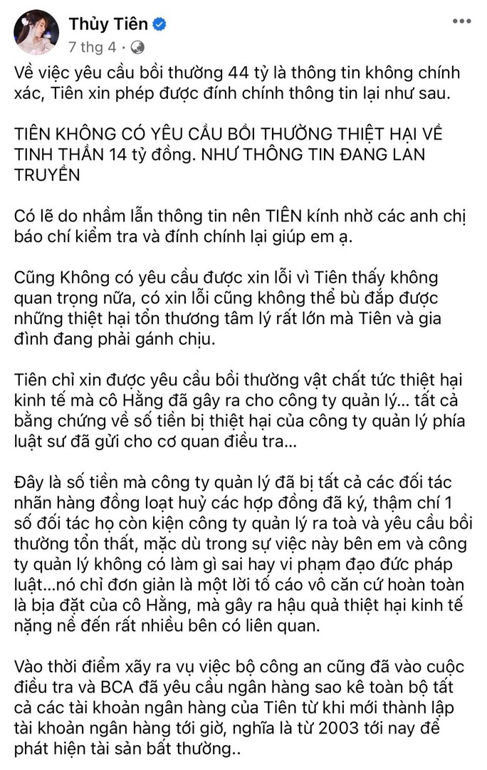 Ca sĩ Thủy Tiên yêu cầu kê biên tài sản bà Nguyễn Phương Hằng - Ảnh 1.