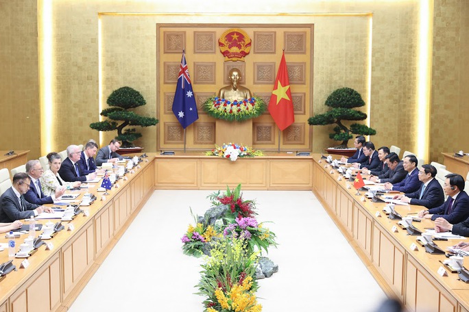 Cận cảnh Thủ tướng Phạm Minh Chính chủ trì lễ đón Thủ tướng Úc - Ảnh 17.
