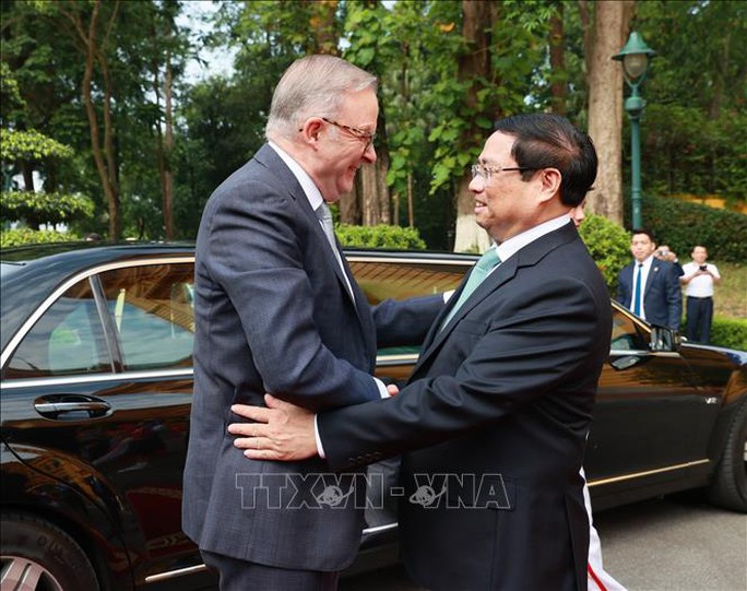 Cận cảnh Thủ tướng Phạm Minh Chính chủ trì lễ đón Thủ tướng Úc - Ảnh 5.