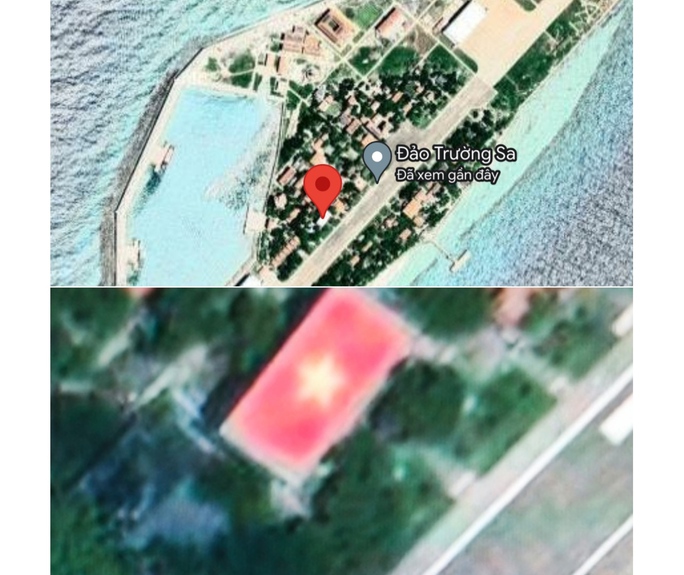 Google vẫn chưa khắc phục ảnh vệ tinh để thể hiện rõ hình quốc kỳ Việt Nam tại Trường Sa - Ảnh 2.