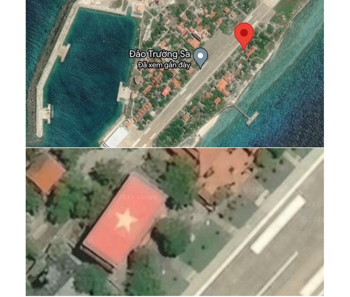 Google đã thay ảnh vệ tinh hiển thị rõ Quốc kỳ Việt Nam tại Trường Sa - Ảnh 2.