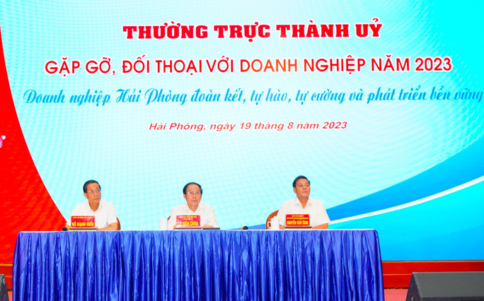 Bí thư, Chủ tịch Hải Phòng đối thoại với hơn 600 doanh nghiệp - Ảnh 2.