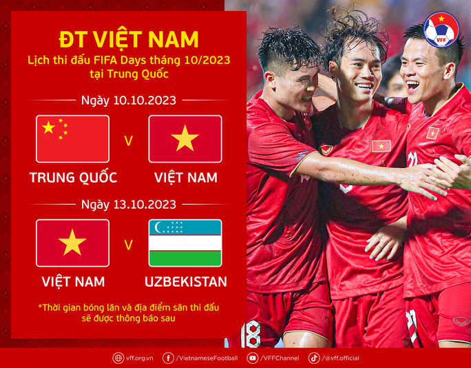 Tuyển Việt Nam sẽ so tài với Trung Quốc vào tháng 10-2023 - Ảnh 1.