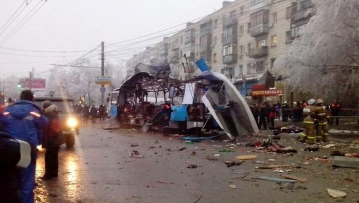 
	Chiếc xe phát nổ gần một khu chợ đông đúc. Ảnh: RIA Novosti