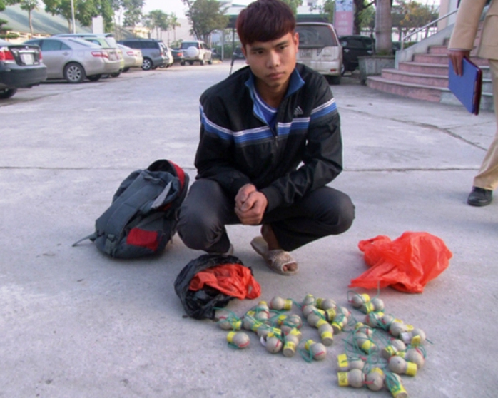 Số pháo được Trung mua từ Quảng Ninh về quê nổ trong dịp Tết.