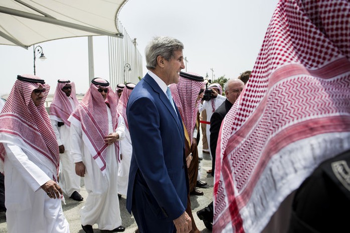 Ngoại trưởng Mỹ John Kerry tại Jeddad, Ả Rập Saudi hôm 11-9. Ảnh: New York Times