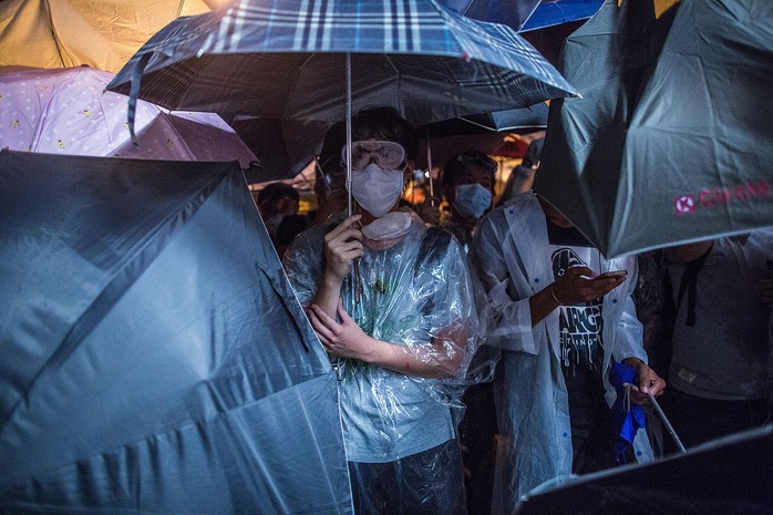 Tròn 1 tháng Hồng Kông tổ chức biểu tình đòi cải cách bầu cử. Ảnh: Bloomberg