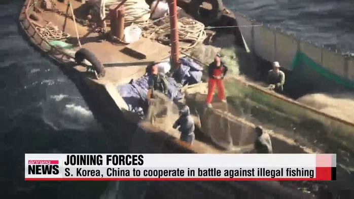 Hàn Quốc và Trung Quốc sẽ hợp tác giải quyết nạn đánh bắt cá trộm trên biển Hoàng Hải. Ảnh: Arirang News