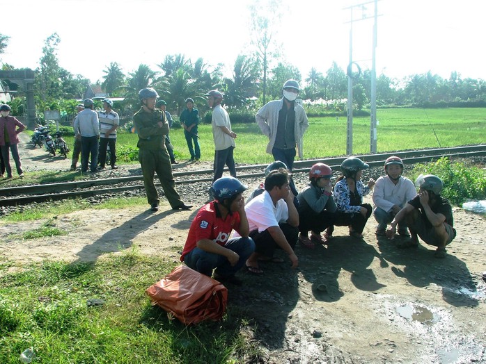 Đoạn đường chị Thanh băng qua và bị tàu tông phải