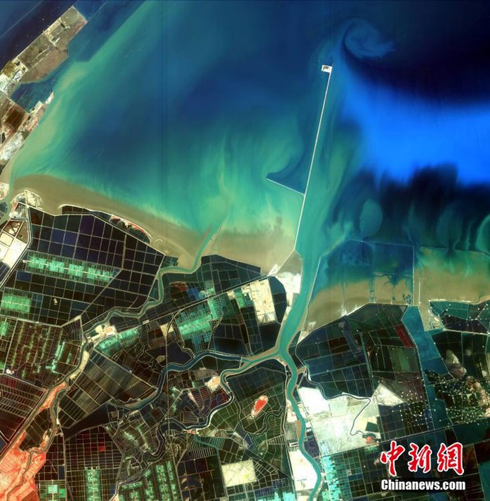 Một hình ảnh do vệ tinh Gaofen-1 thu được. Ảnh: China News