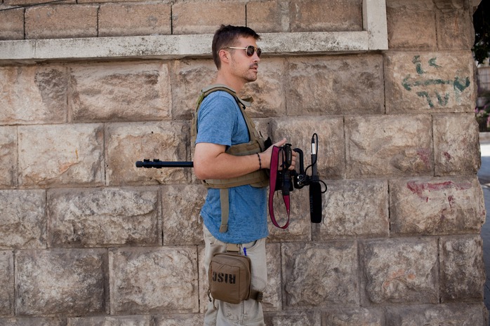 James Foley tác nghiệp ở thành phố Aleppo - Syria tháng 8-2012. Ảnh: Freejamesfoley.org