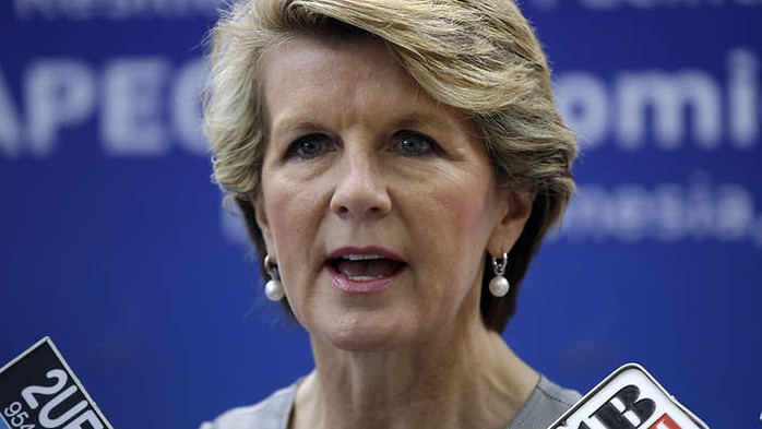 Ngoại trưởng Úc Julie Bishop. Ảnh: AAP