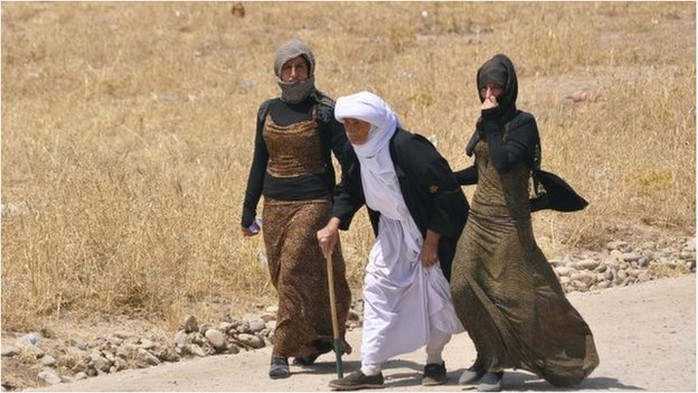Phụ nữ người Kurd đang bị IS rao bán tại các chợ nô lệ tình dục. Ảnh: BBC