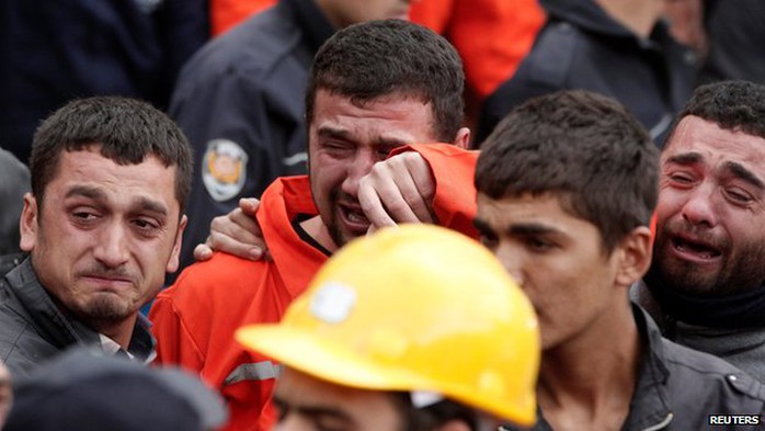 Scene of the mining disaster in Soma, Manisa province, Turkey, on 14 May 2014