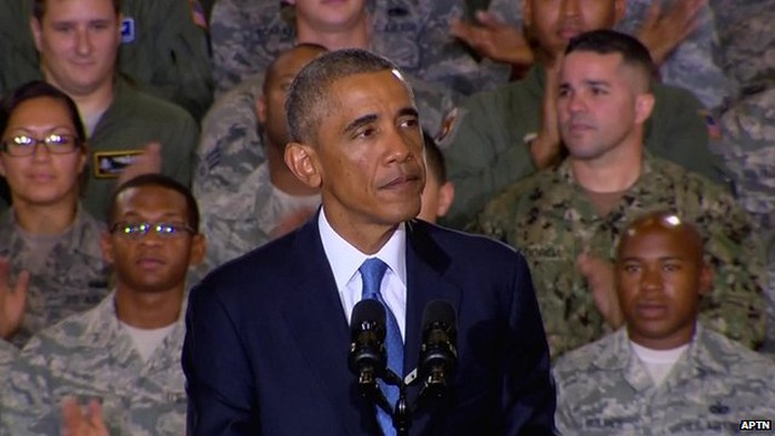 Tổng thống Mỹ Barack Obama tuyên bố không đổ bộ vào Iraq. Ảnh: APTN