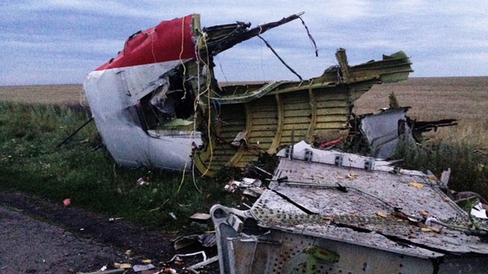Mảnh vỡ máy bay MH17 tại hiện trường