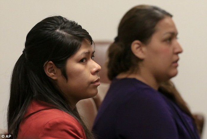 Suspects: From left,  Vanesa Zavala and Candace Brito attend a preliminary hearing  in the West Justice Center Tuesday to determine if they will go on trial for the murder of Kim Pham
