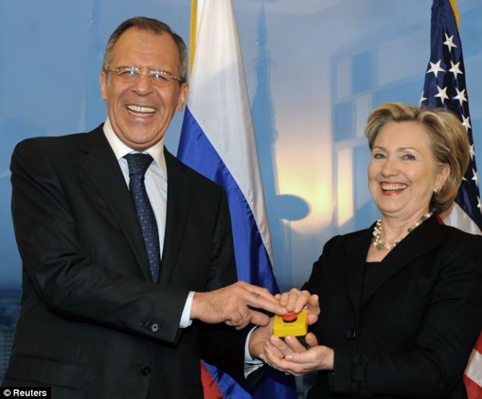 Naive? Russian Foreign Minister Sergei Lavrov pressed a red prop reset button along with then- U.S. Secretary of State Hillary Clinton in March 2009, but the two countries relations are now at a post-Cold War low