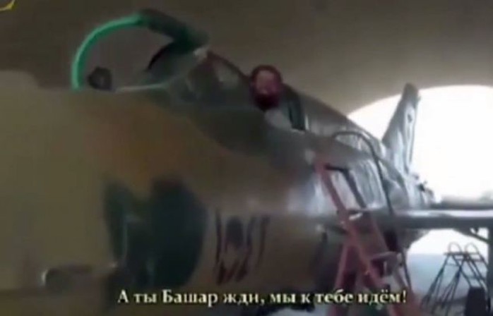 Threatening: The footage comes with Russian subtitles, but the voice of a Russian speaker can be heard too