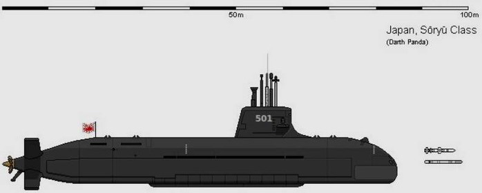 Tàu ngầm lớp Soryu chạy điện – diesel. Ảnh: Seaforces