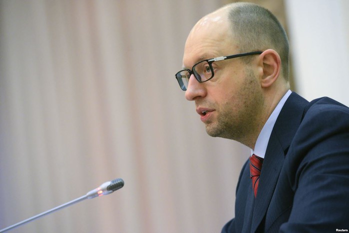 Thủ tướng Ukraine Arseny Yatsenyuk phát biểu tại phiên họp Đại Hội đồng Liên Hiệp Quốc (LHQ) diễn ra ở New York – Mỹ ngày 24-9. Ảnh: Reuters