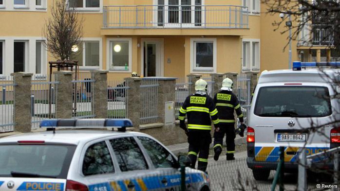 Ngôi nhà nơi Đại sứ Palestine Jamal al-Jamal thiệt mạng ở thủ đô Prague, Czech. Ảnh: Reuters
