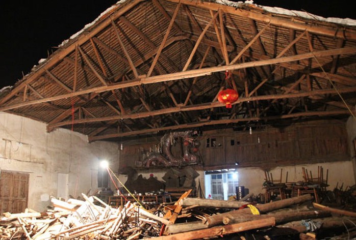 Tòa nhà nơi diễn ra đám cưới làng bị sụp đổ khiến 9 nạn nhân thiệt mạng. Ảnh: China Daily