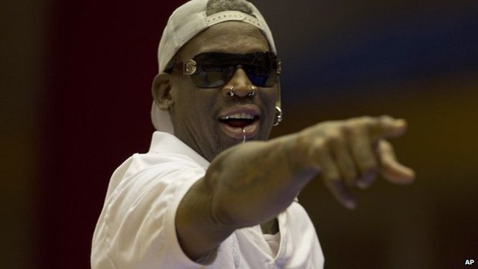 Cựu ngôi sao bóng rổ Mỹ Dennis Rodman. Ảnh: AP