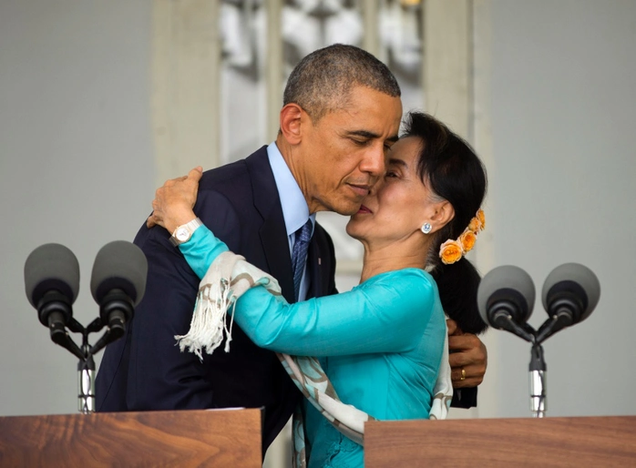 Barack Obama e Aung San Suu Kyi (Ap)