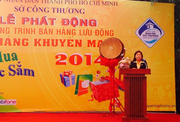 Bà Lê Ngọc Đào - Phó Giám đốc Sở Công thương TP HCM phát biểu tại lễ ra quân