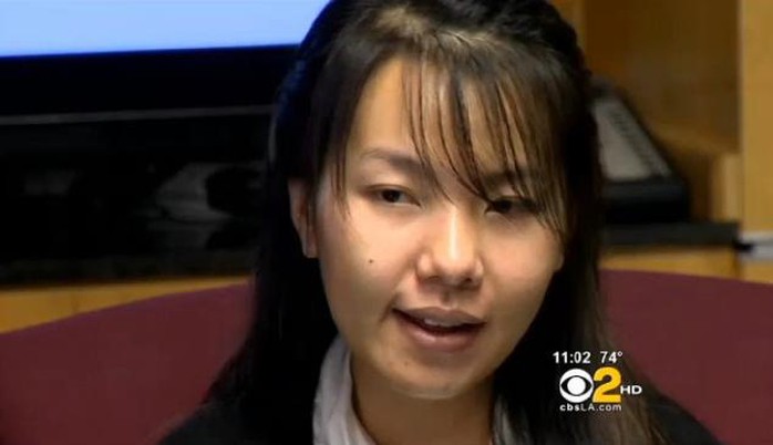 Kim Nguyen, cô gái nhảy khỏi xe cảnh sát vì bị tấn công tình dục. Ảnh: CBS LOS ANGELES