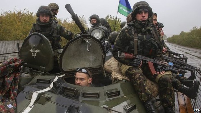 Quân đội Ukraine ở miền Đông. Ảnh: EPA