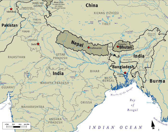 Nepal và Bhutan đều từng bị Trung Quốc xem là thuộc về Tây Tạng